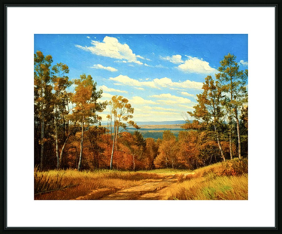 Cart Path Down the Hill Picture Frame print