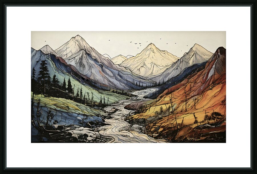 Rocky Mountain Stream Picture Frame print