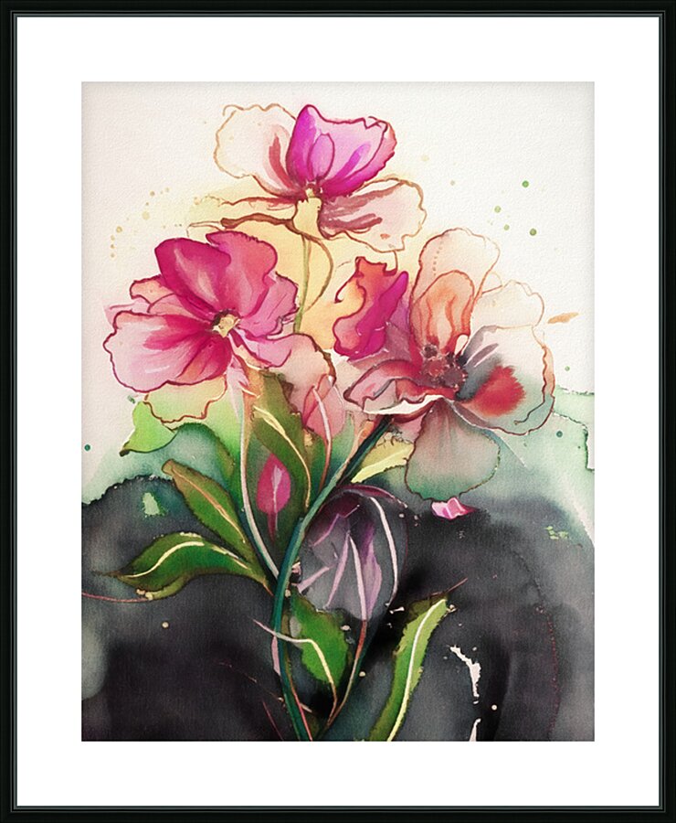 Pink Wild Violets Picture Frame print