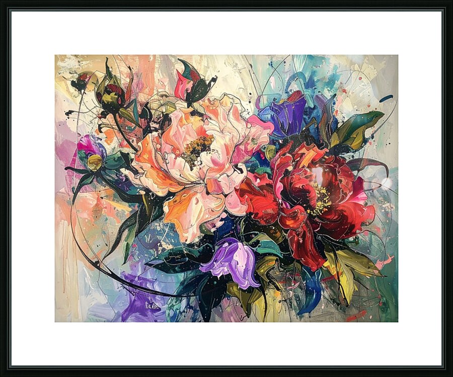 Elated Peonies Picture Frame print