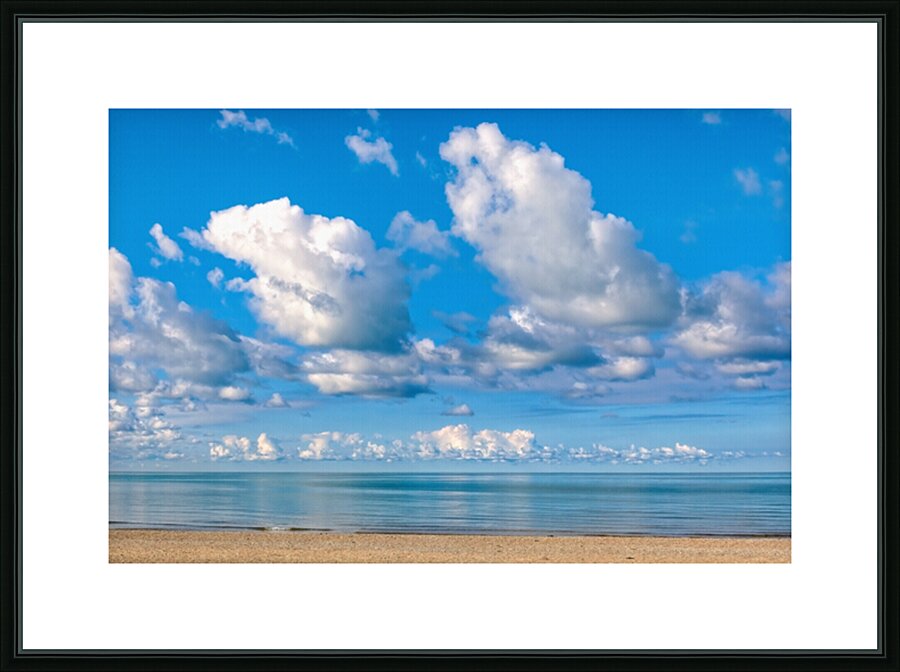 Sandy Beach with Blue Skies Picture Frame print