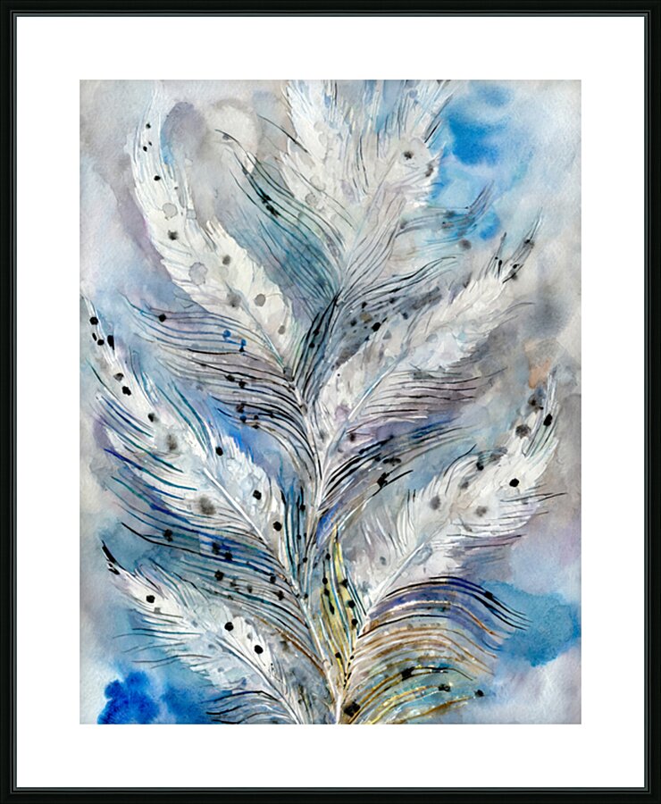 Snow Owl Feathers Picture Frame print
