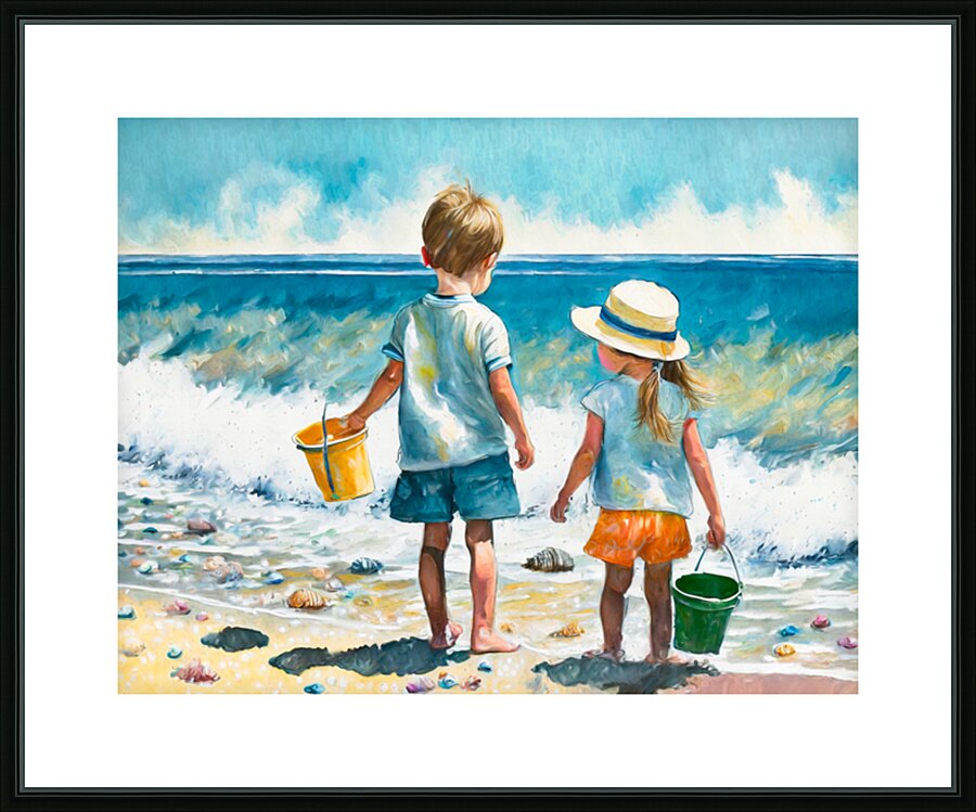 Collecting Seashells Picture Frame print
