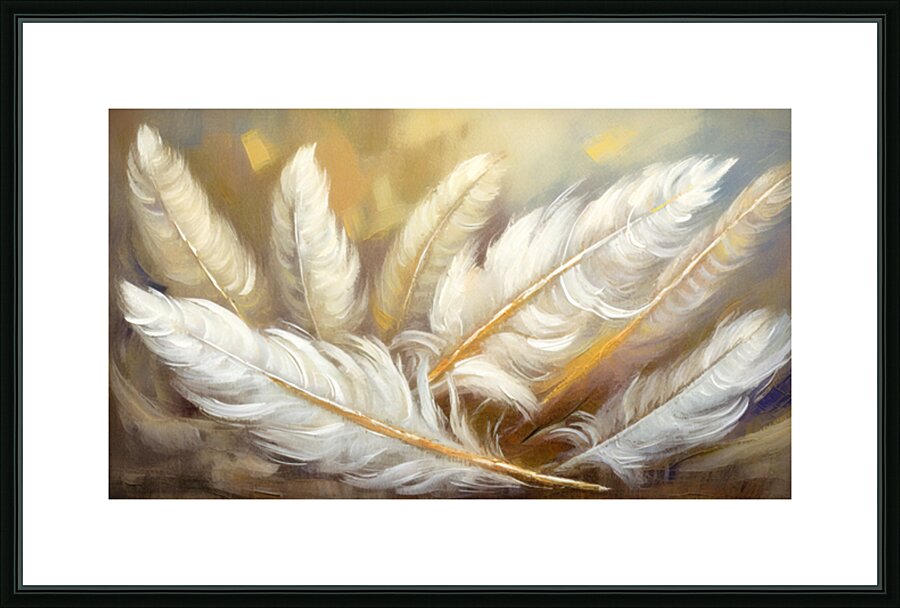 White Feathers Lost Picture Frame print