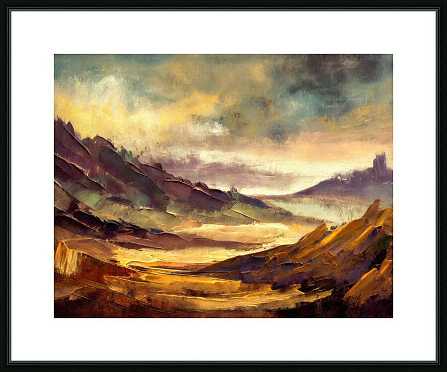Dark Hills and Valleys Picture Frame print