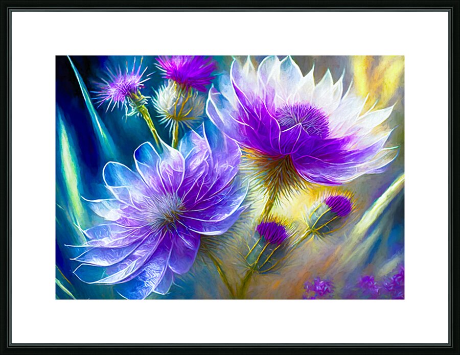 Transparent Thistles Picture Frame print