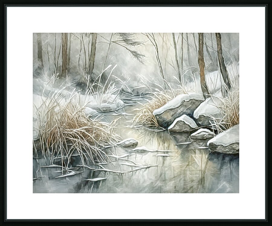 Winterland in the Ponds and Marshes Picture Frame print