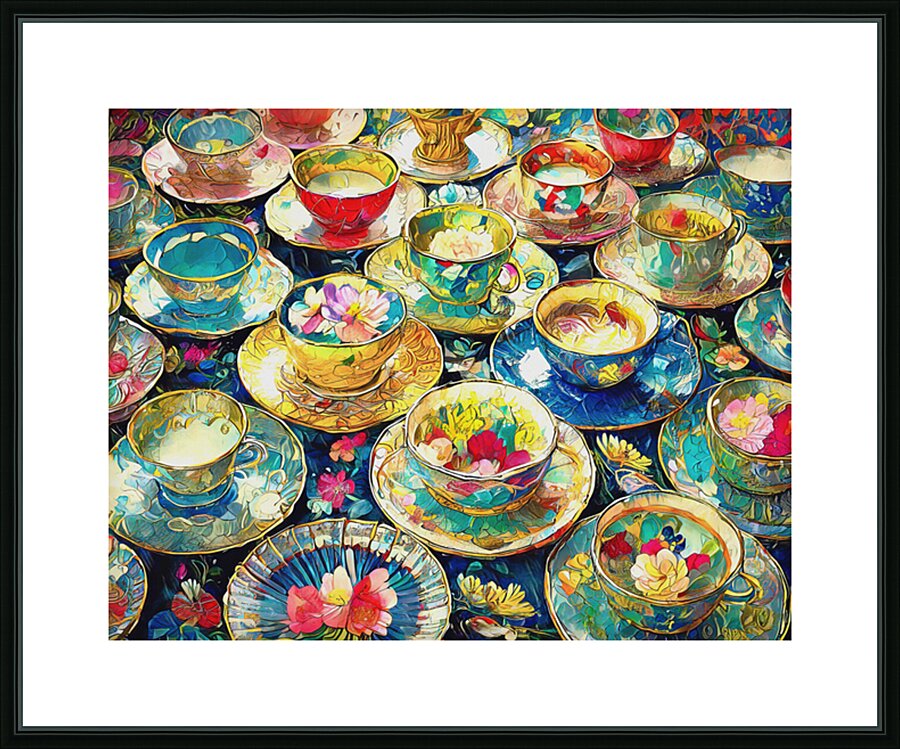 China Cups and Saucers Picture Frame print