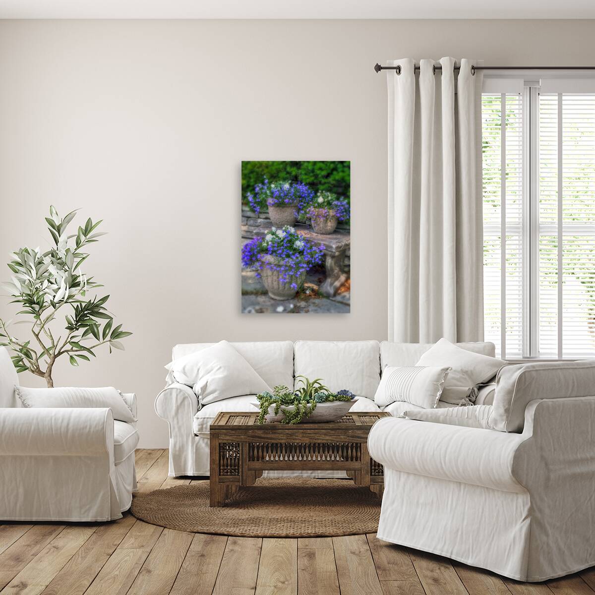 Planters in Blue Reproduction