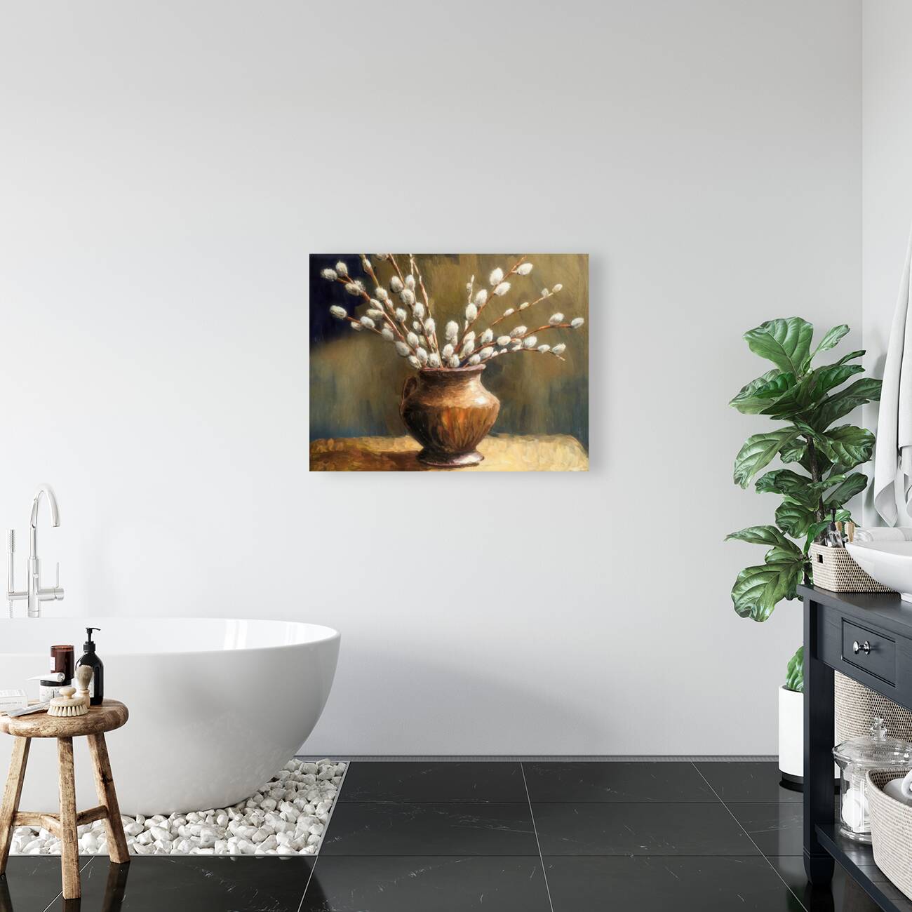 Pussywillows in a Jug Reproduction