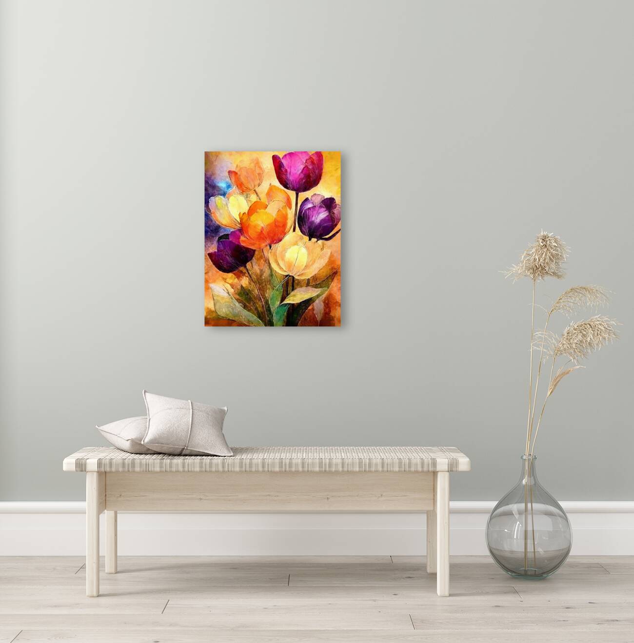 Double Rainbow Tulips Reproduction