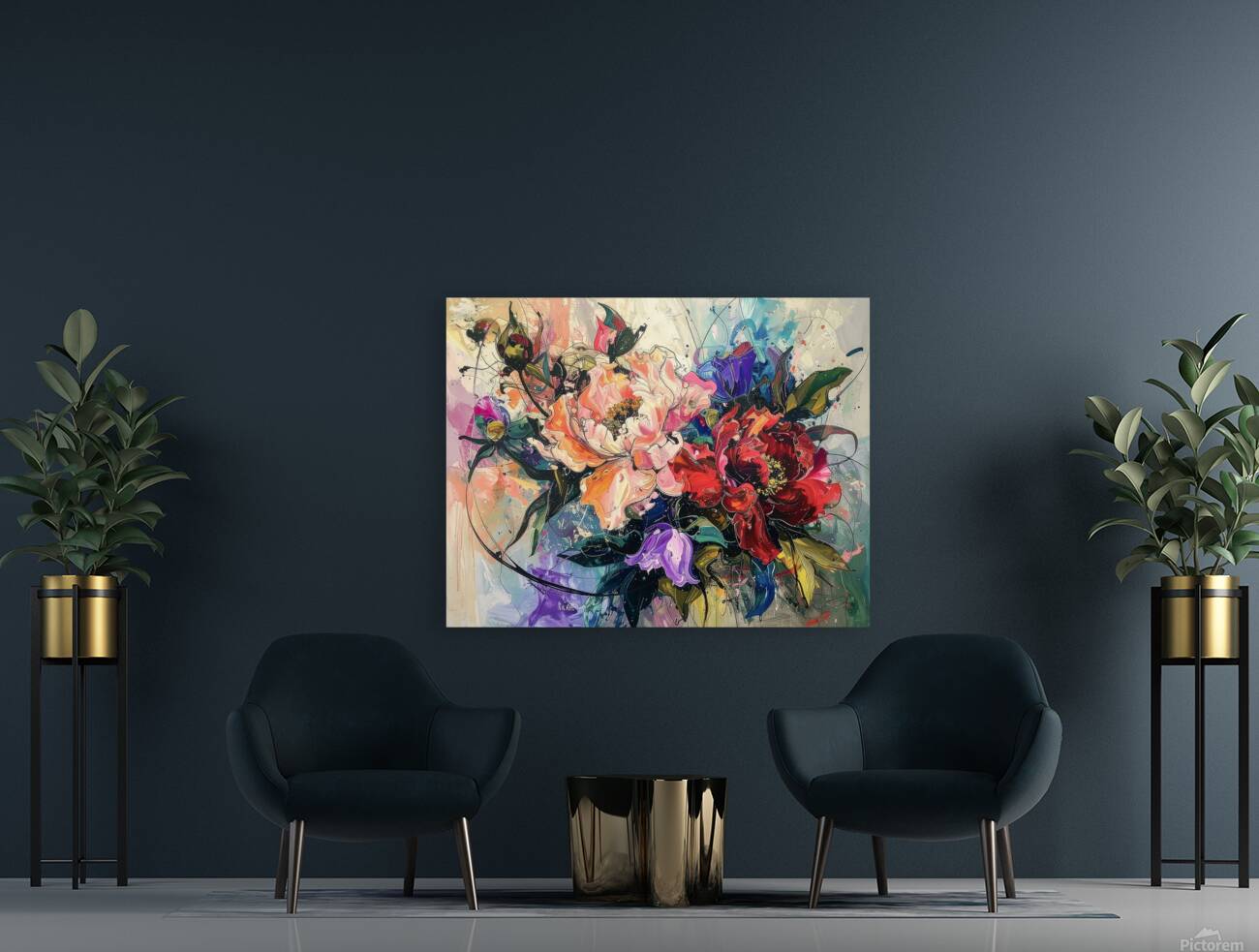 Elated Peonies Reproduction
