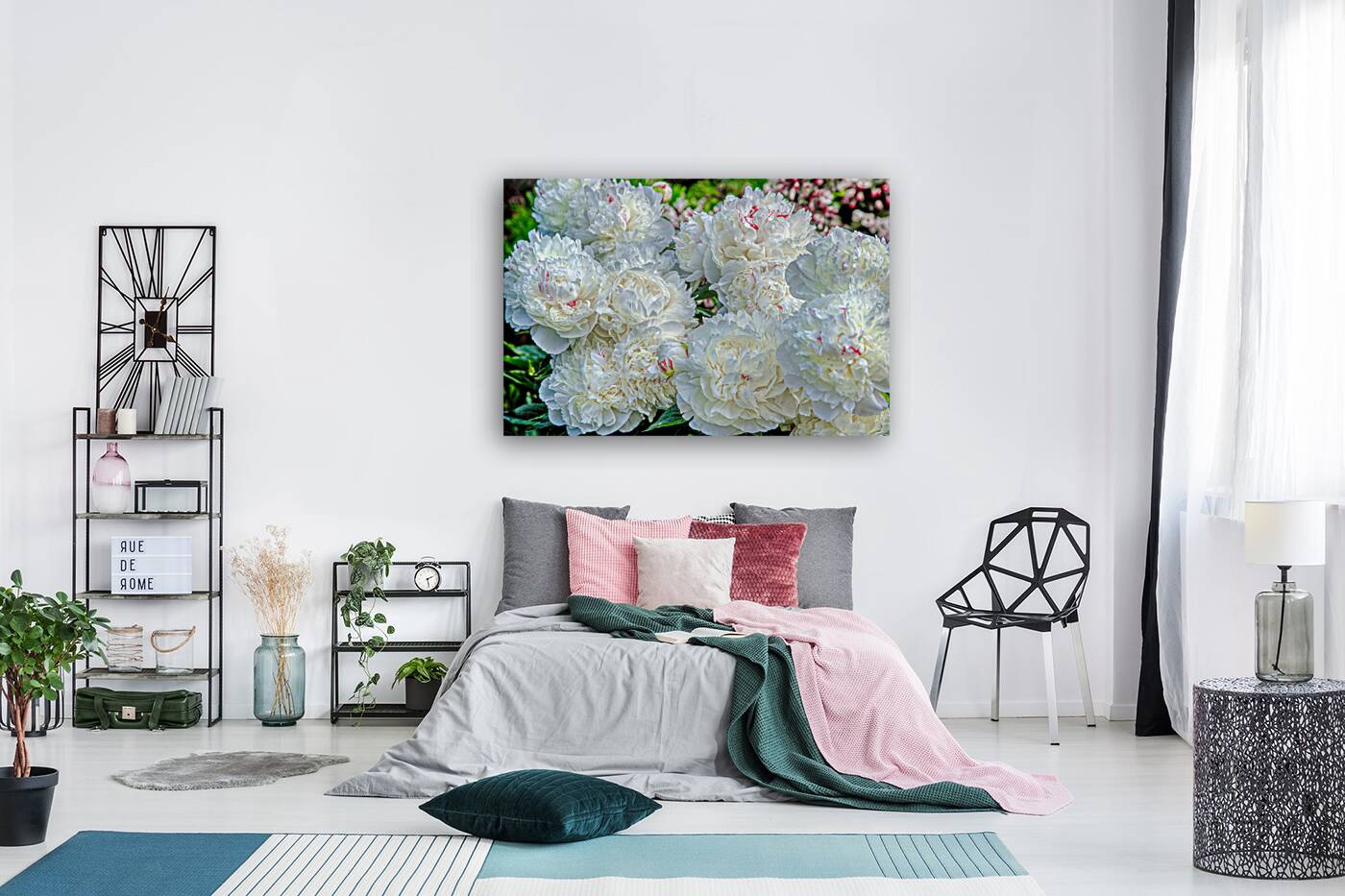 Group of White Peonies Reproduction