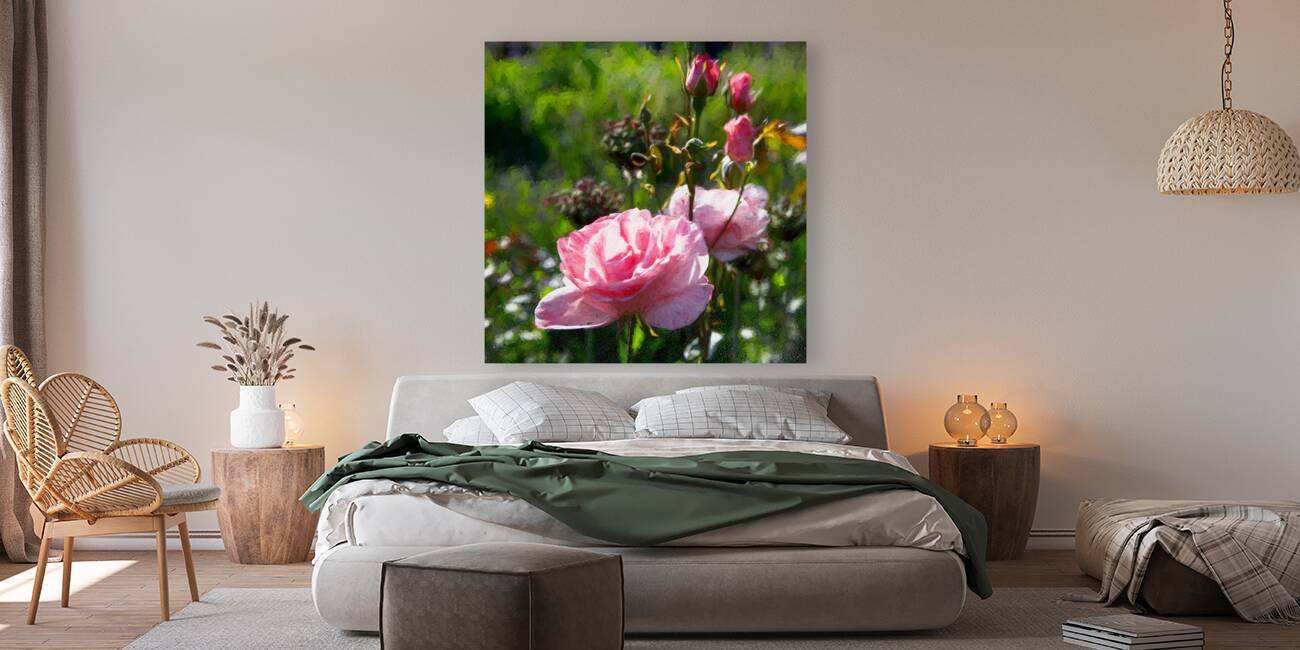 Pink Rosebuds Reproduction