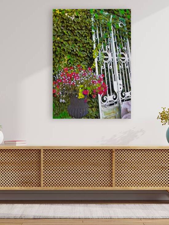 Flowers and Old Iron Gate  by Thea Menagh