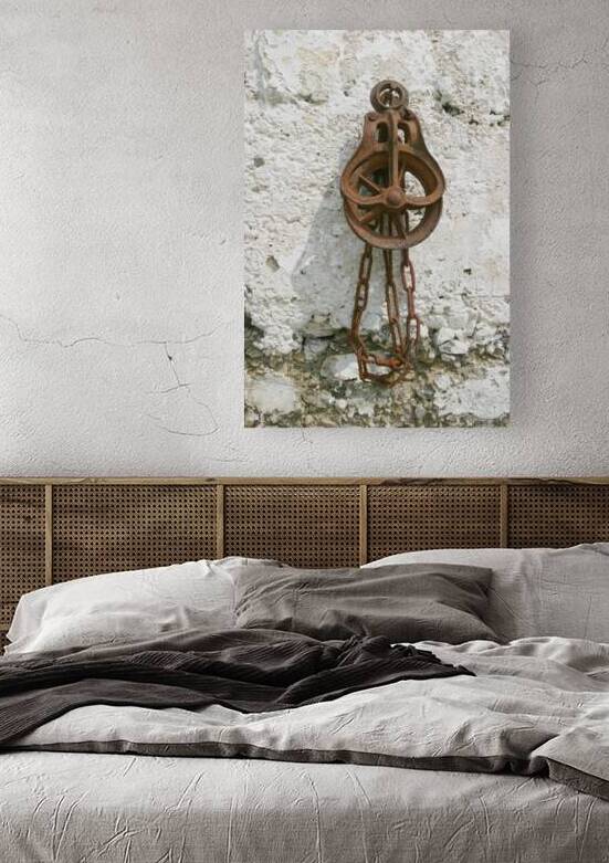 Rusty Old Pulley and Chain by Thea Menagh