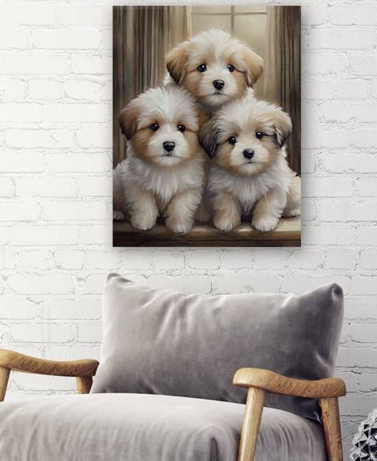 Three Fuzzy Puppies by Thea Menagh