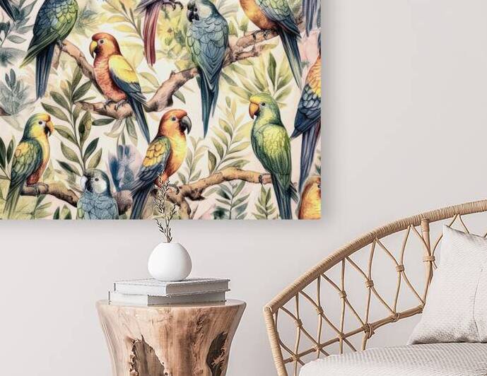 Perfect Parrots for a Mural by Thea Menagh