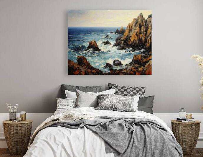 CRAGGY ROCKS ON SHORE by Thea Menagh