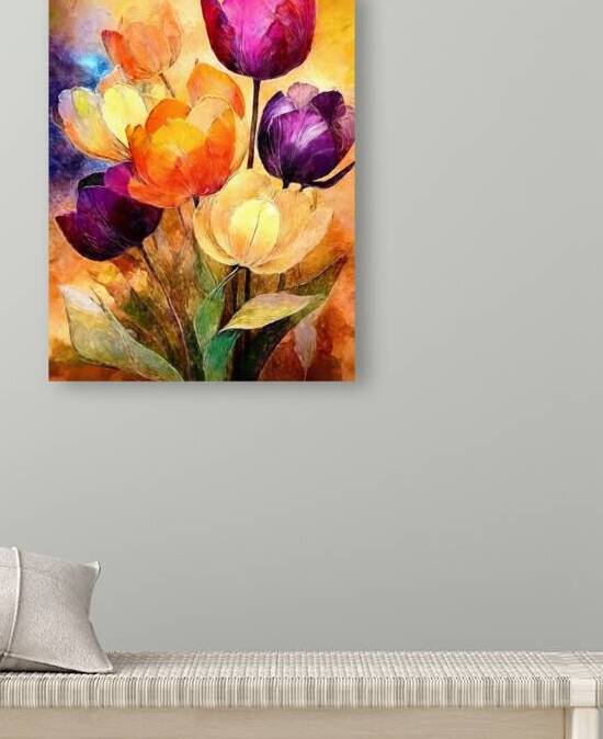 Double Rainbow Tulips by Thea Menagh