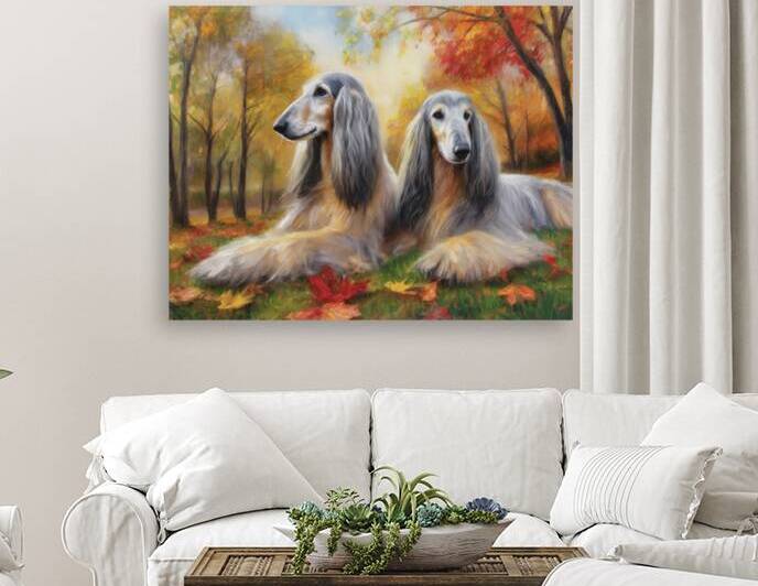  Afghan Hounds with Pendant Ears by Thea Menagh
