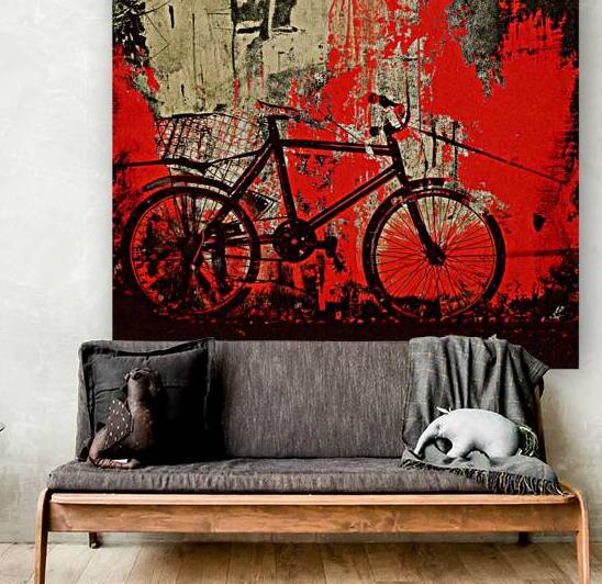 Bike Against the Red Wall by Thea Menagh