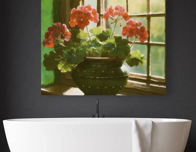 Geranium in My Sunroom by Thea Menagh