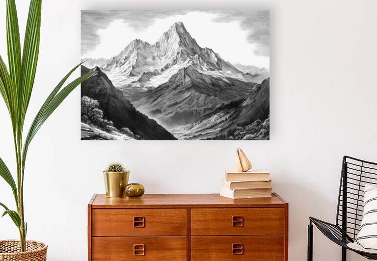 Charcoal Drawing of Mt. Everest by Thea Menagh