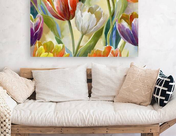 Seamless Tulips for a Small Accent Wall by Thea Menagh
