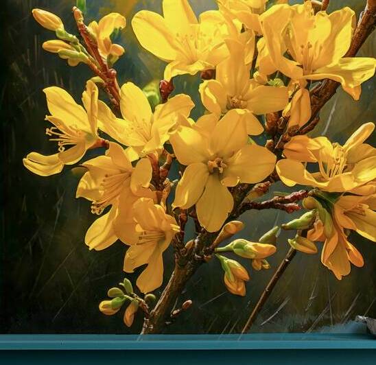 Forsythia Announces Arrival of Spring by Thea Menagh