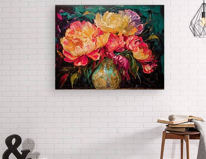 Pink and Yellow Double Tulips  by Thea Menagh