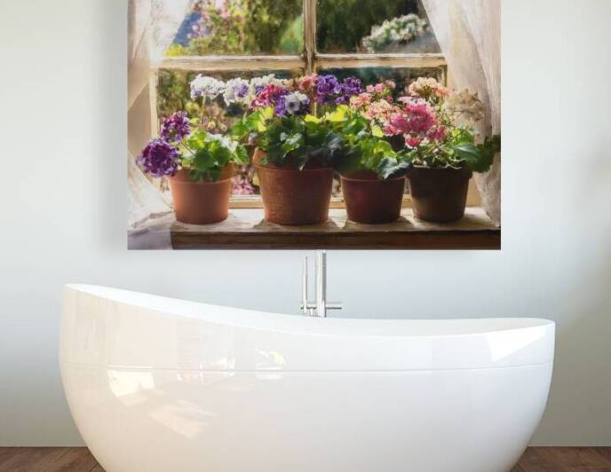 Geraniums Keep the Outside In by Thea Menagh