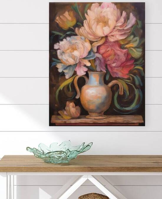 Peonies in a Dark Room by Thea Menagh