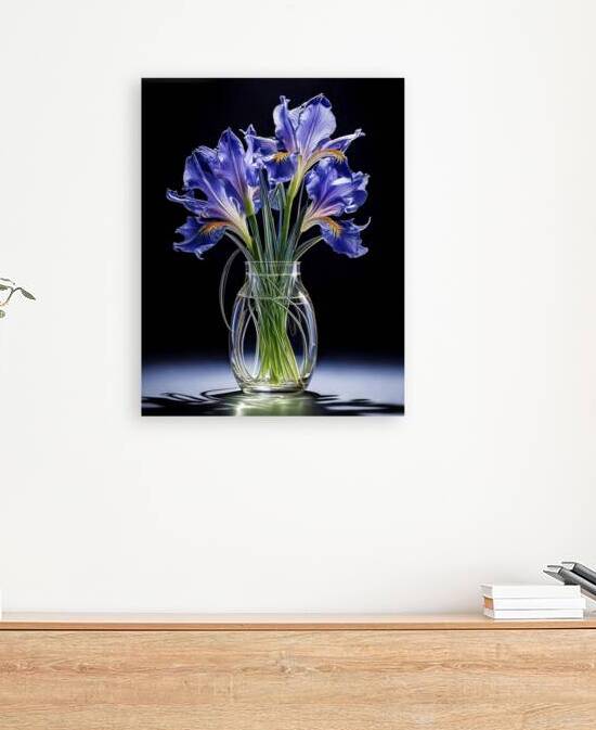 Irises in Glass Vase by Thea Menagh