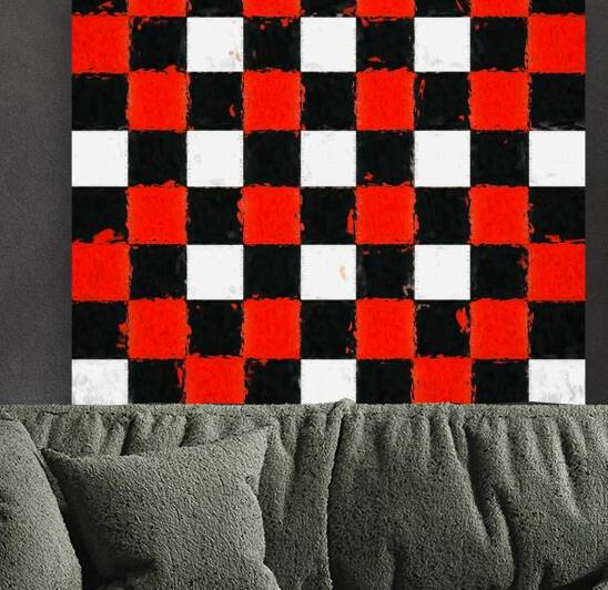 Red Black and White Checkerboard by Thea Menagh