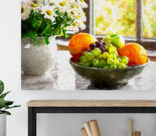 Fresh Fruit and White Flowers by Thea Menagh