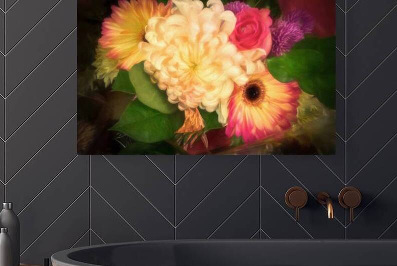 Antique Painting of Flowers by Thea Menagh