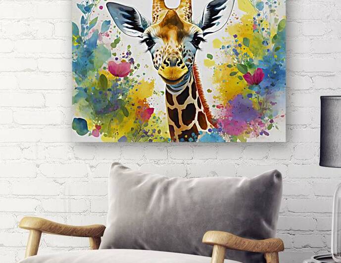Portrait of a Happy Giraffe by Thea Menagh
