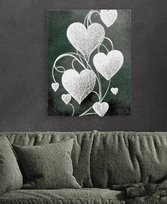White Hearts on a String by Thea Menagh