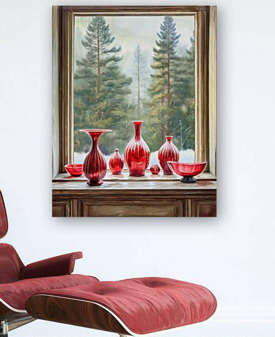 Collection of Cranberry Glass by Thea Menagh
