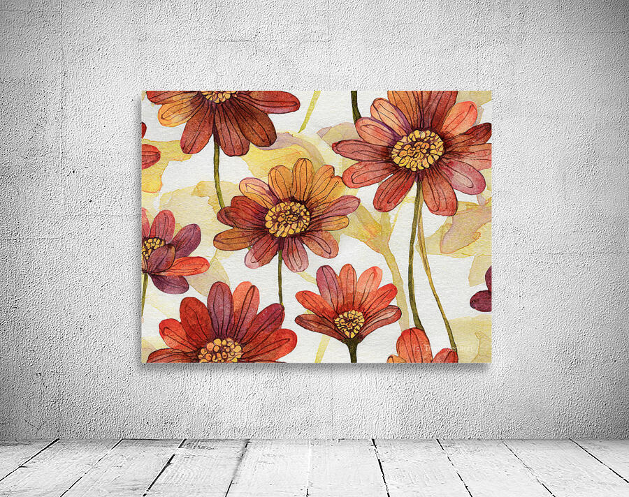 Abstract Flowers Wall Preview