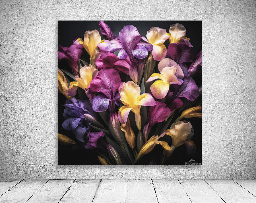 Colourful Irises in Full Bloom Wall Preview