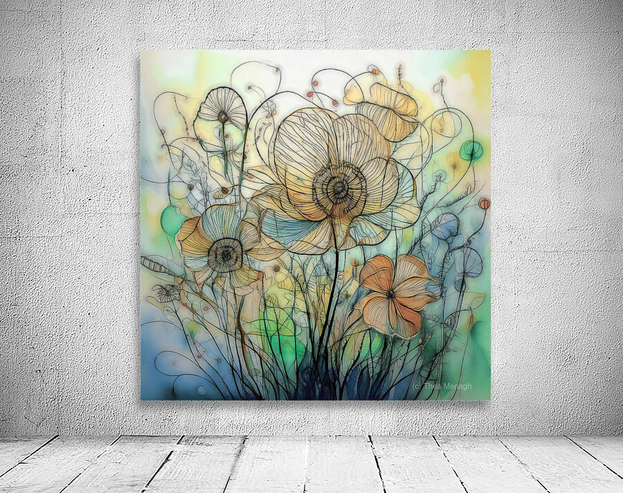Surreal Flowers Wall Preview