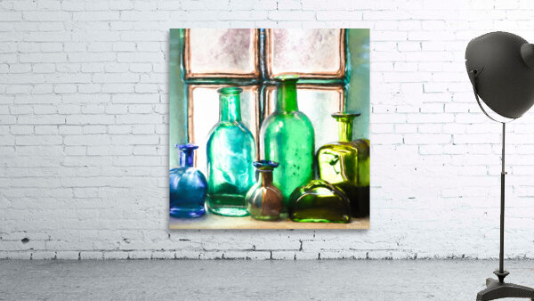 Vintage Glass Bottles Wall Preview