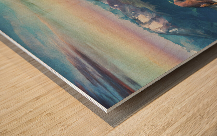 Austrian Alps Sunset Wood print