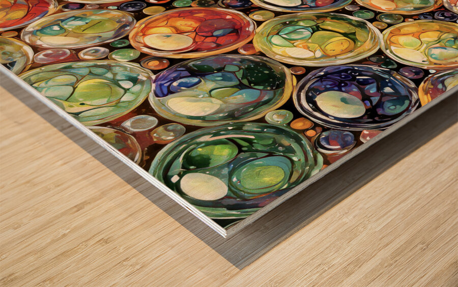 Glass Marbles Not Perfecty Round Wood print