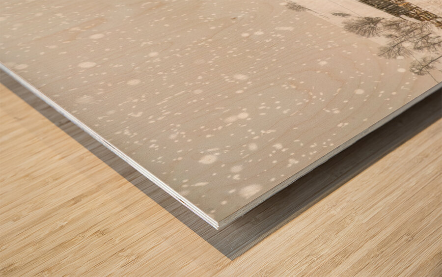 Little Red Square Wood print