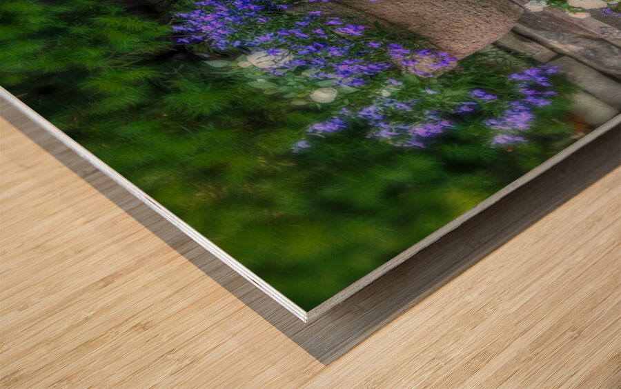 Planters in Blue Wood print