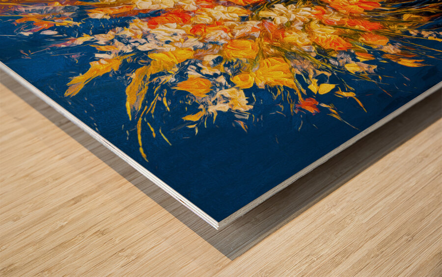 Not Sure About the Blue Wall Wood print