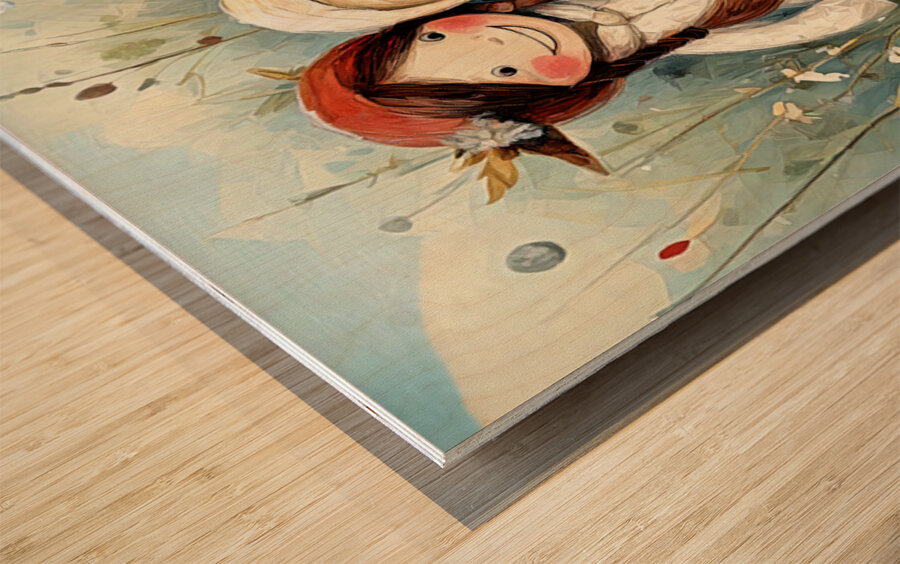 Little Friends Wood print